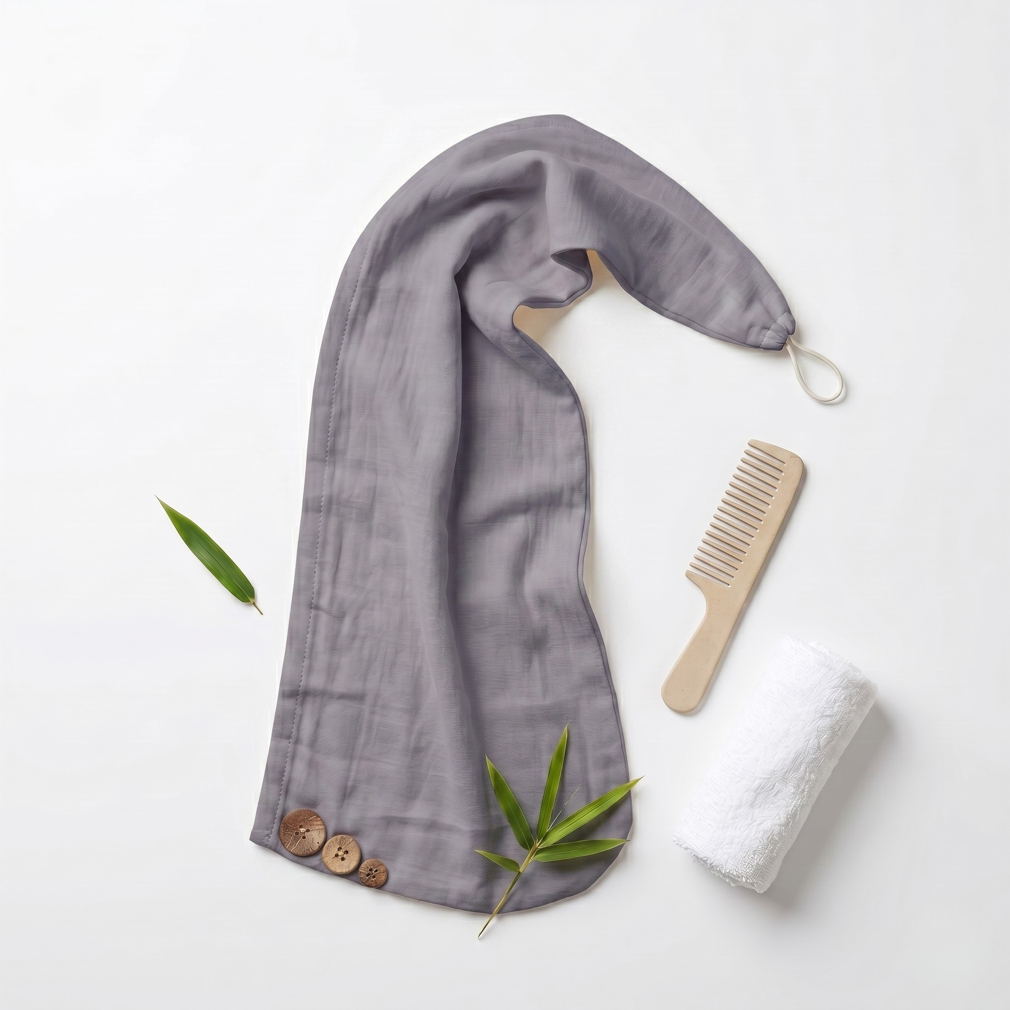 Belle Rive | Stone Grey Bamboo Hair Wrap