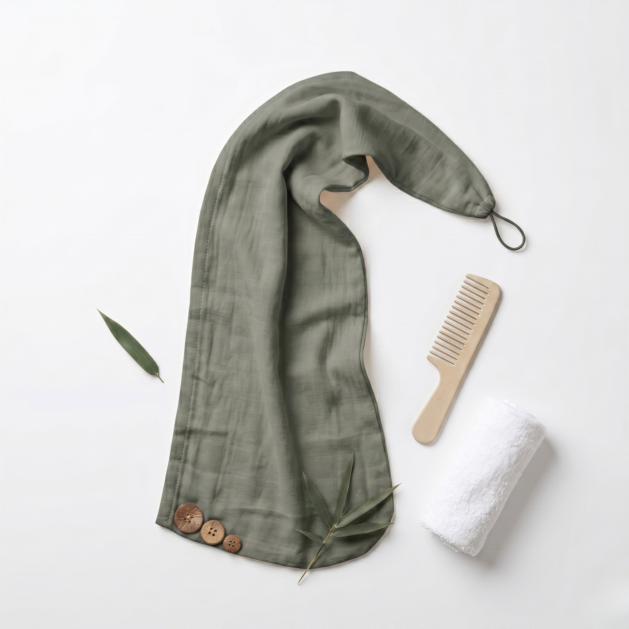 Belle Rive | Sage Green Bamboo Hair Wrap