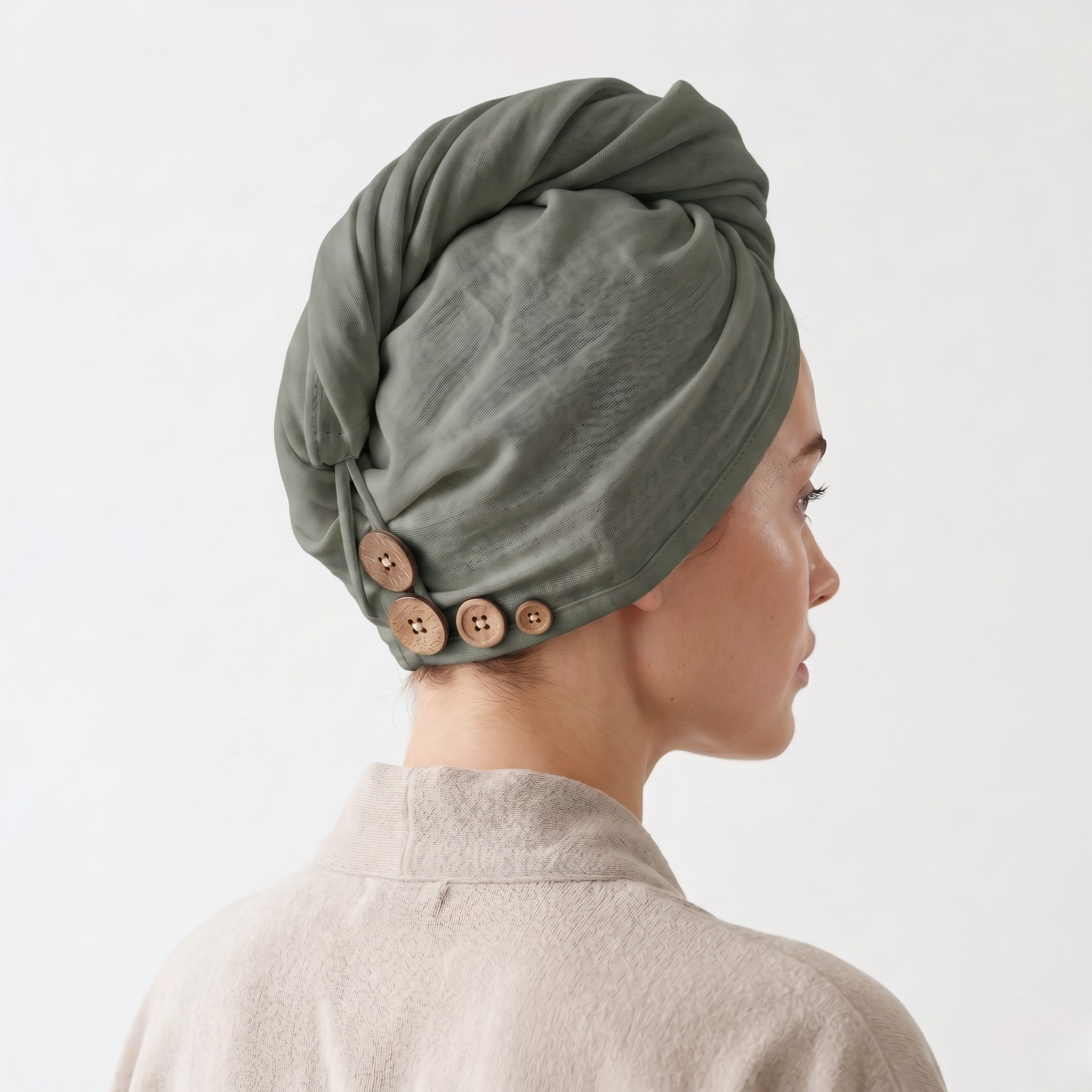 Belle Rive | Sage Green Bamboo Hair Wrap