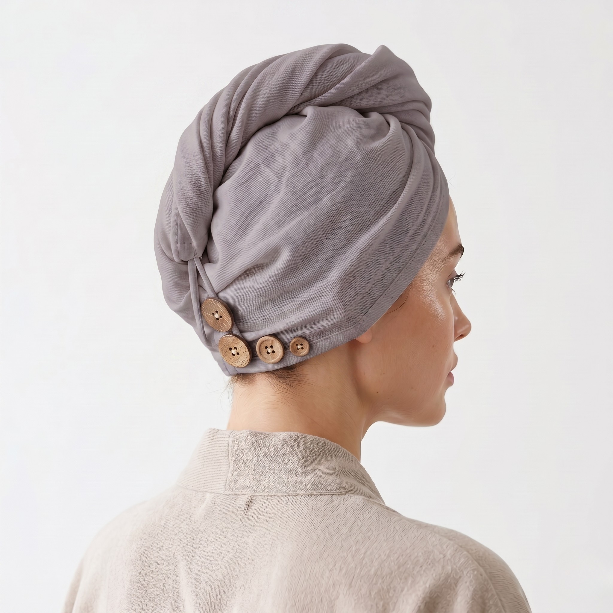 Belle Rive | Stone Grey Bamboo Hair Wrap
