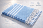 Luxury Premium Bamboo Bath Towel - Azure Blue - Image 4