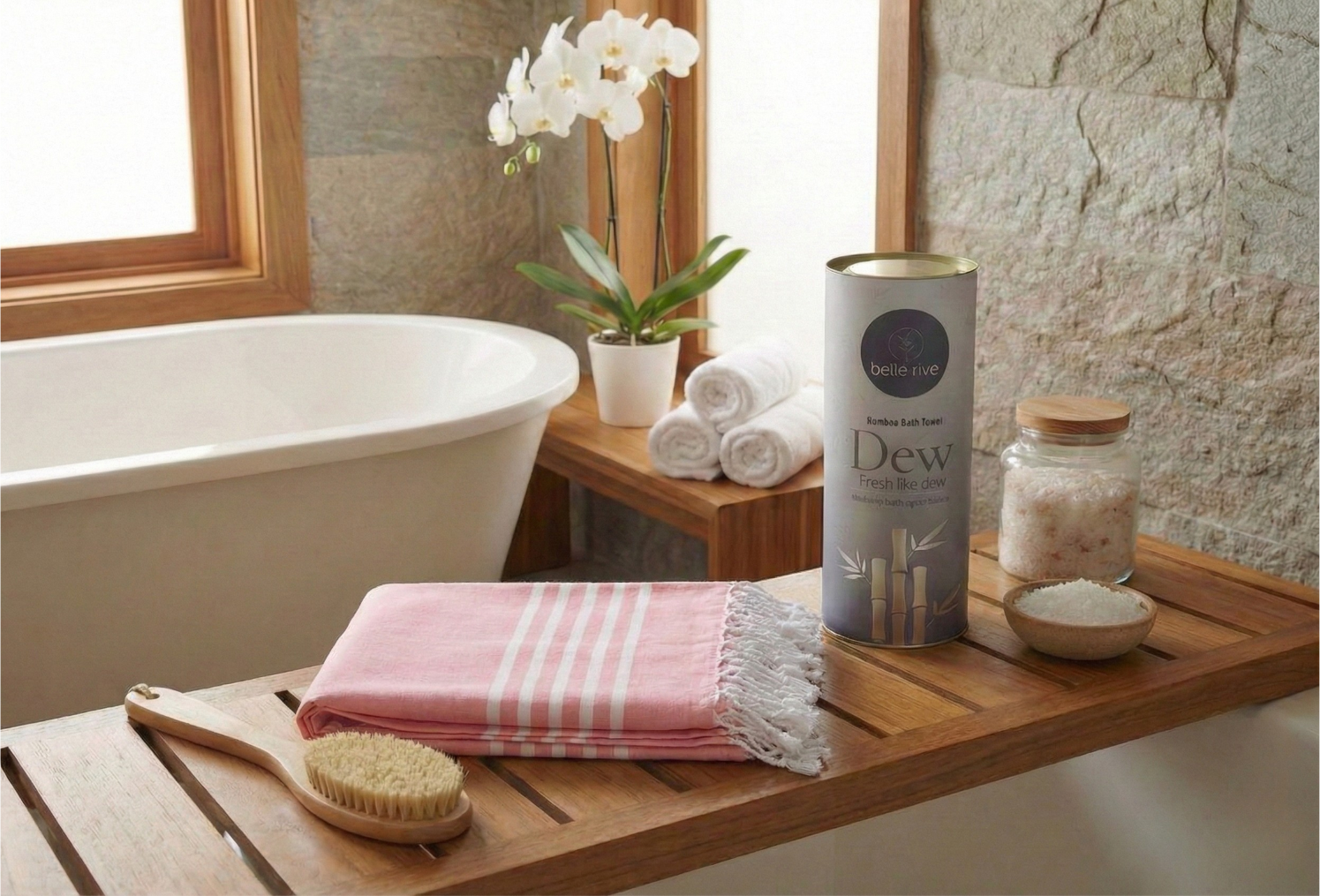 Peach Sands Profile Luxury Premium Bamboo Bath Towel - Peach Sands - Image 1